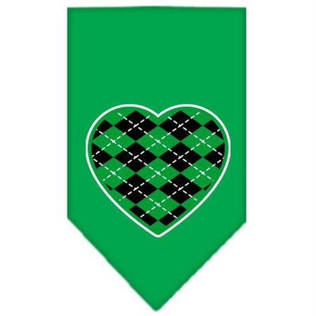 UNCONDITIONAL LOVE Argyle Heart Green Screen Print Bandana Emerald Green Large UN812534